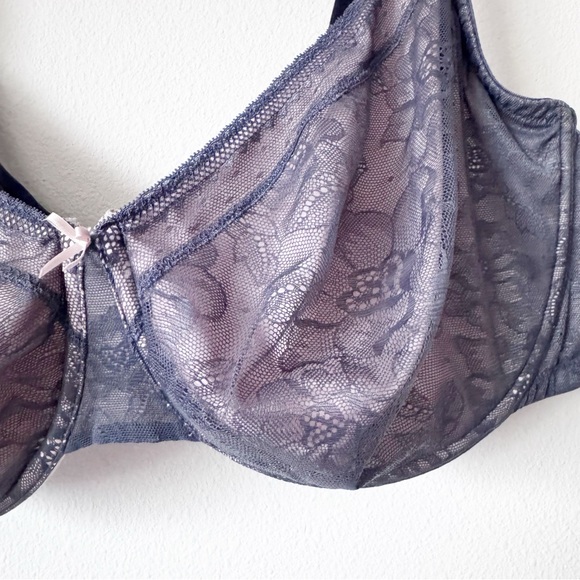 Cacique Gray Lace Underwire Full Coverage Bra - Picture 3 of 8